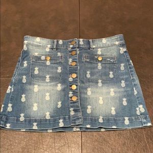 Pineapple denim skirt